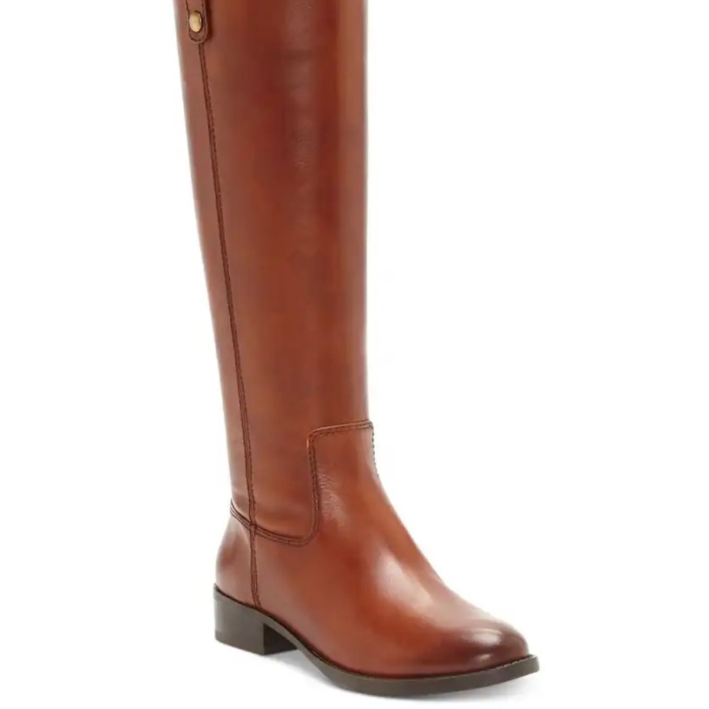 Brown Fawn Leather Knee-High Boots Size 9.5
